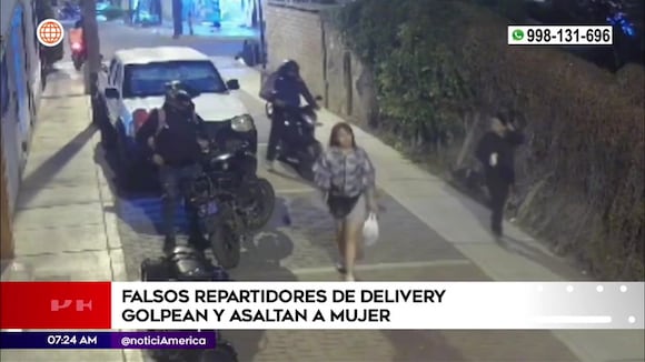 Falsos repartidores de delivery golpean y asaltan a mujer en Surco