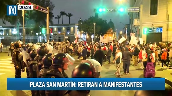 Plaza San Martín: reportan al menos dos heridos durante enfrentamientos entre manifestantes y Policía Nacional