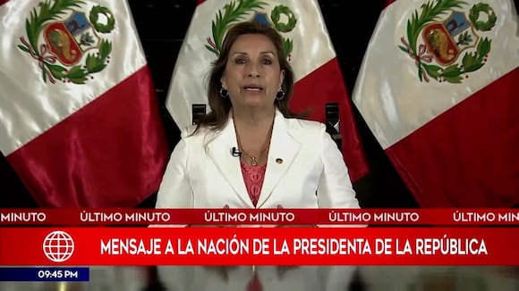Dina Boluarte en su mensaje a la Nación