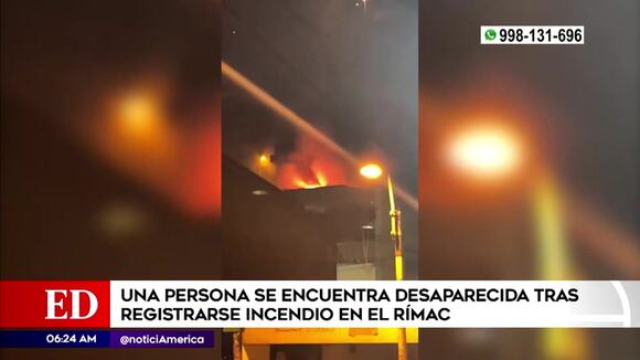 Una persona desaparecida tras incendio en el Rímac