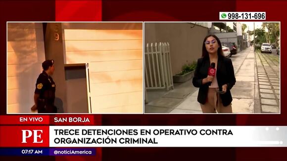 Trece detenciones en operativo contra organización criminal