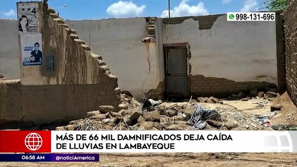 Lambayeque: más de 66 mil damnificados deja fuertes lluvias