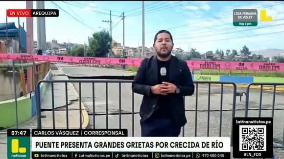Puente dañado en Arequipa