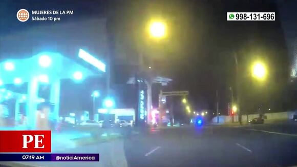 Vehículo de serenazgo cierra el paso a ladrones que huían en moto