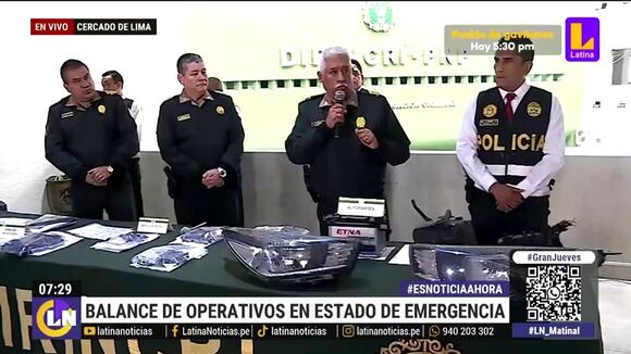 Policía del Perú ofrece balance de operativos