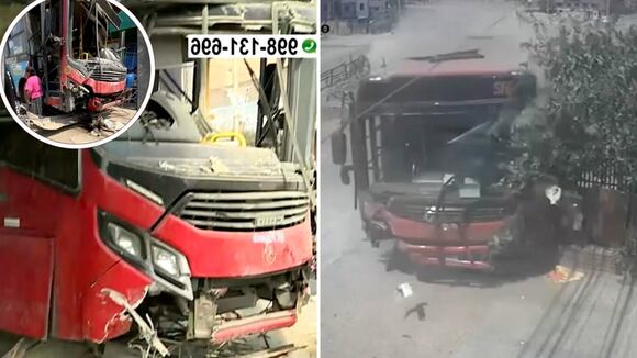 Bus se despista y choca contra viviendas