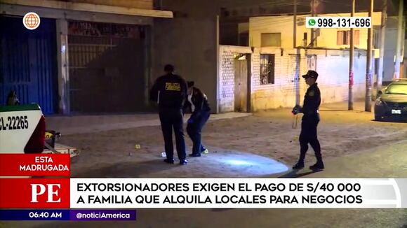 Extorsionadores exigen pago a familia que alquila locales para negocios