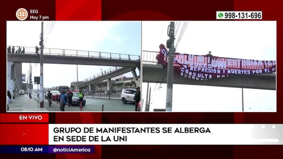 Manifestantes en UNI