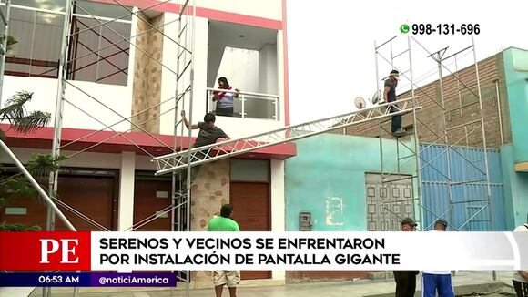Serenos se enfrentan a vecinos por pantalla gigante