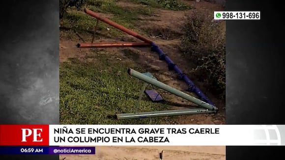 Ventanilla: menor grave tras caerle columpio