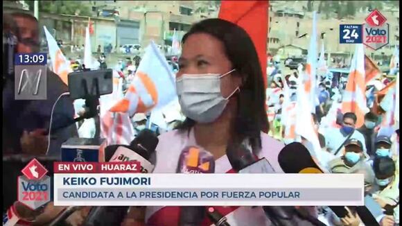 Keiko Fujimori rechaza actos de violencia de simpatizantes de Pedro Castillo