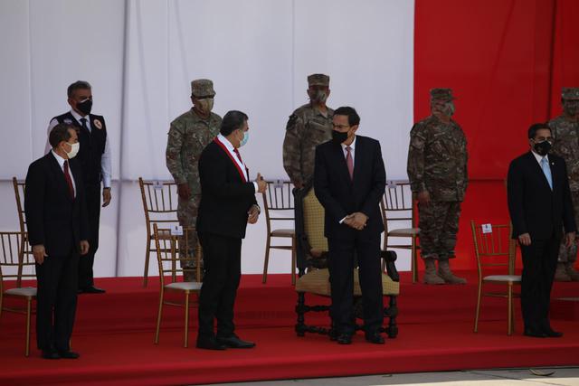 Martín Vizcarra y Manuel Merino no participaban juntos en una ceremonia pública desde el debate de la moción de vacancia presidencial (Fotos: Britanie Arroyo / @photo.gec)
