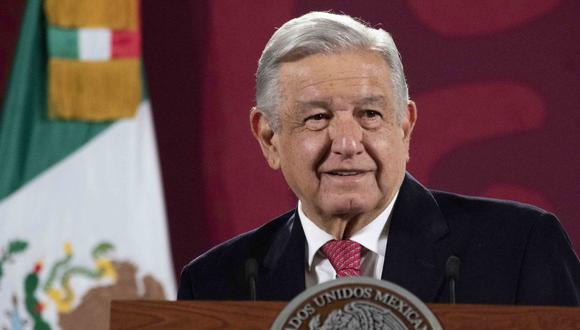 El presidente de México, Andrés Manuel López Obrador, pronunciando un discurso durante una conferencia de prensa en el Palacio Nacional de la Ciudad de México, el 30 de septiembre de 2022. (Foto de la Presidencia de México / AFP)