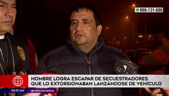 Agraviado teme que intento de secuestro sea por la disputa de un terreno en Pachacámac. (Captura: América Noticias)