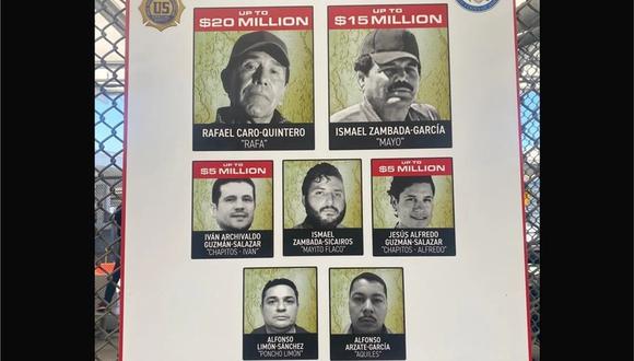La DEA ofrece millonarias recompensas por los cabecilla del Cártel de Sinaloa.