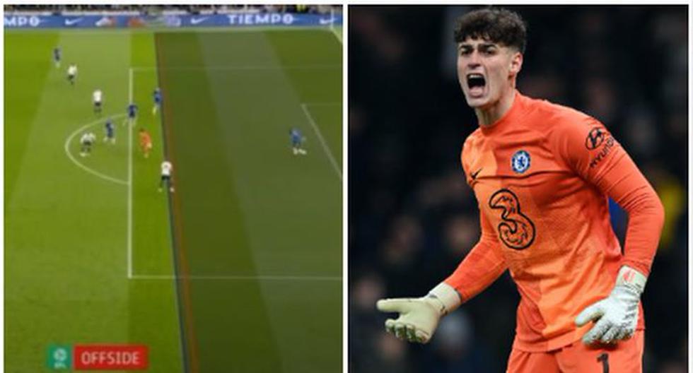 Kepa’s clever move to knock Kane offside and miss a goal | VIDEO