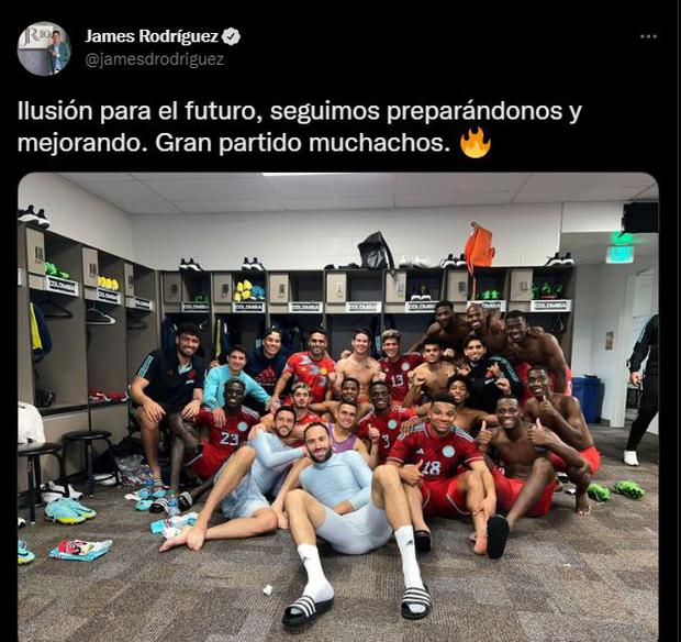 El mensaje de James Rodríguez tras la victoria de Colombia. (Foto: Twitter)