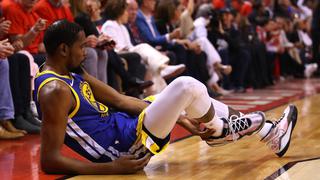 Warriors vs Raptors: Durant abandonó el campo tras volver a lesionarse en las Finales de la NBA | VIDEO