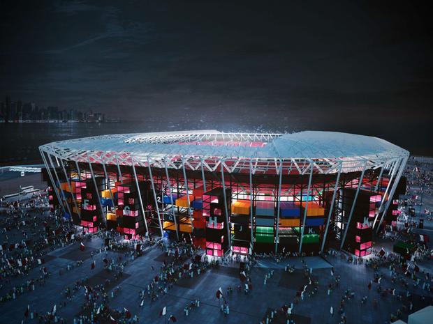 El estadio puede ser llevado a otro lugar ya que es desmontable. (Foto: AFP)