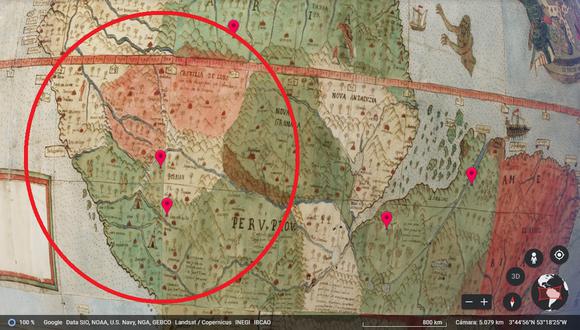 Mapa tiene cuatro siglos de historia y es uno de los más importantes en cartografía. (Imagen: earth.google.com)