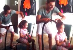 Facebook: Papá peina a su hija con aspiradora y en tiempo récord