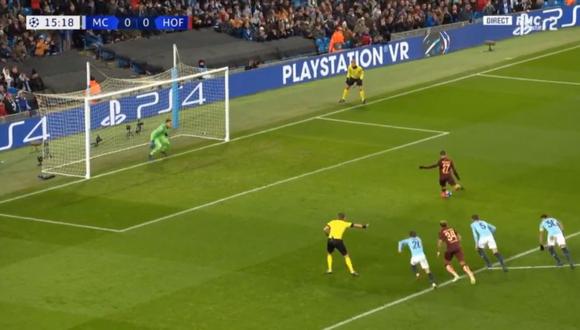 Andrej Kramarić abrió el marcador en el Manchester City vs. Hoffenheim en el marco de la última fecha de la Champiosn League. El encuentro se desarrolló en el Etihad Stadium (Foto: captura de pantalla)