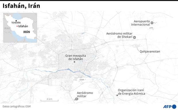 La ubicación de Isfahán, en Irán. (AFP).