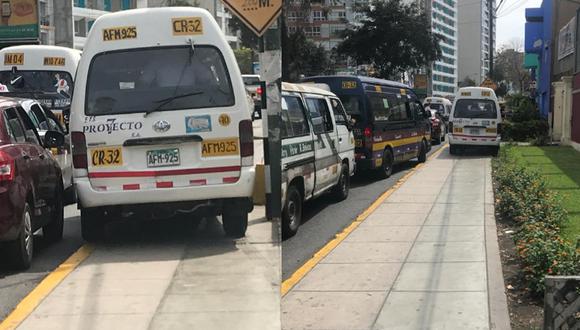 Tras el reclamo, el chofer del transporte indicó que lo hizo para “evitar el tráfico”. (Foto: Twitter/ Christopher Acosta)