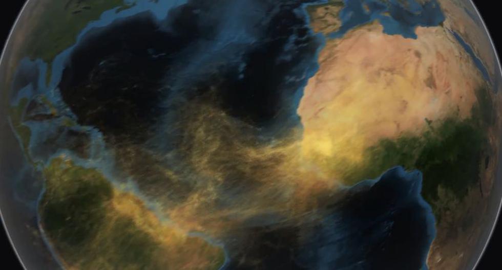 El polvo del Sahara avanza hacia la Amazonia. (Foto: NASA)