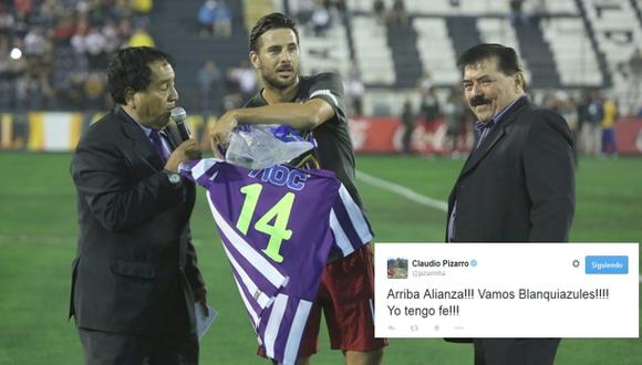 Alianza vs Cristal: Claudio Pizarro alentó a íntimos en Twitter