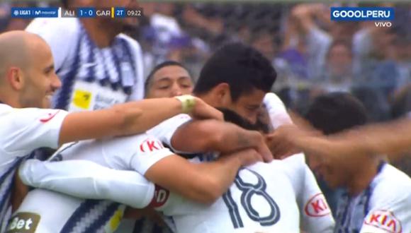 Alianza Lima vs. Real Garcilaso: tras un pivoteo, Carlos Beltrán convirtió el 1-0 en Matute | Foto: Captura