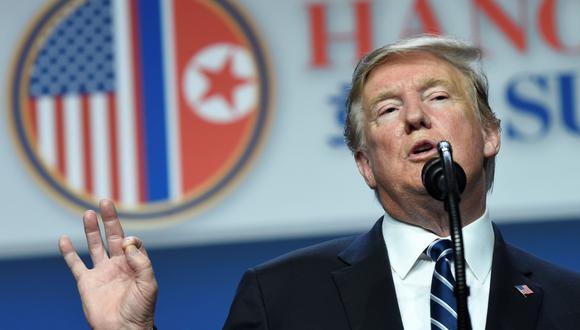 Donald Trump emitió ese mensaje durante su conferencia de prensa en Hanói. (Foto: AFP)