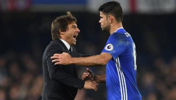 Diego Costa afirmó que Antonio Conte le dijo por mensaje de texto que no seguiría en el Chelsea la próxima temporada. Las diferencias entre el delantero y el entrenador fueron una constante durante toda la temporada.(Foto: Agencias)
