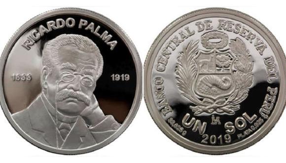 Se detalla que en el reverso de la moneda, figurará el rostro y nombre de Ricardo Palma. (Imagen: Agencia Andina)