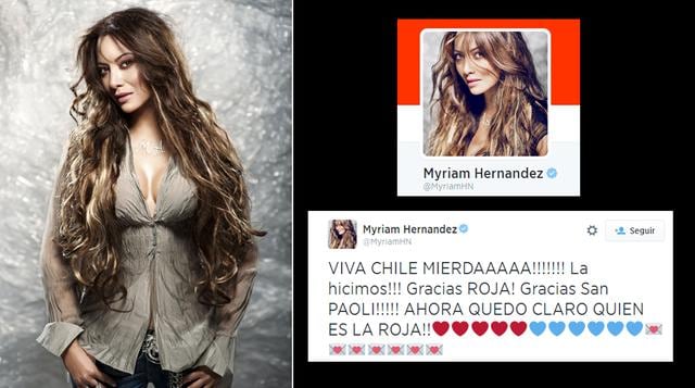 Myriam Hernández y sus eufóricos tuits tras el triunfo de Chile - 1