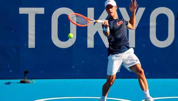 Diego Schwartzman enfrenta al checo Tomas Machac por la segunda ronda de los Juegos Olímpicos Tokio 2020. Foto: Tokio 2020.