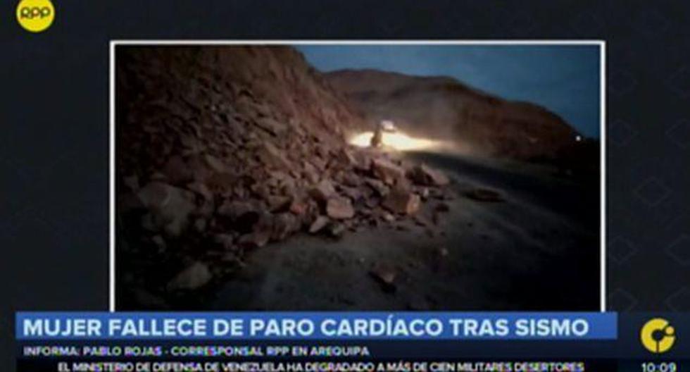 Mujer sufre paro cardíaco por sismo y muere en Arequipa (Captura: RPP Noticias)