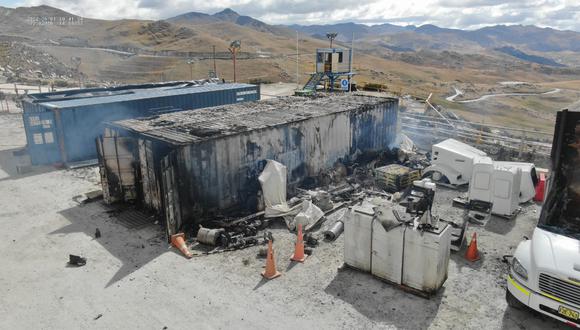Las instalaciones de Charcascocha, en el tajo de Chalcobamba, propiedad de MMG Las Bambas, quedaron seriamente afectadas tras el ataque de comuneros de Huancuire.