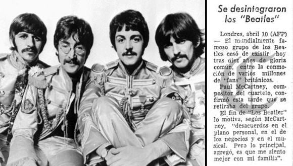 Se desintegraron los Beatles, informó El Comercio hace 45 años