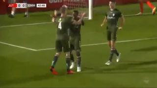 Defiende y anota: Miguel Araujo marcó el 1-0 de Emmen vs. Jong FC | VIDEO