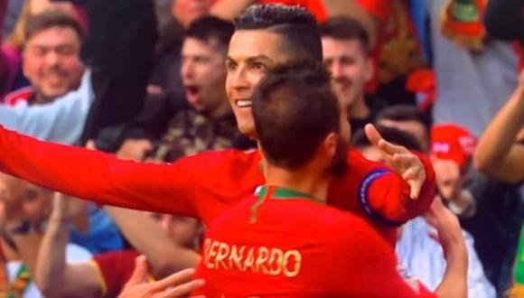 Cristiano Ronaldo colocó el 1-0 con increíble disparo de tiro libre en el Portugal vs. Suiza por la UEFA Nations League (Foto: captura de pantalla)
