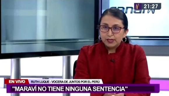 La parlamentaria de Juntos por el Perú aseveró que debe primar la “presunción de inocencia” pues el ministro de Trabajo no cuenta con ninguna sentencia. (Foto: captura de video)