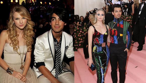 Izquierda: Taylor Swift y Jonas tuvieron una relación en el 2008. Derecha: Sophie Turner y Jonas son esposos en la actualidad. (Foto: Agencias).