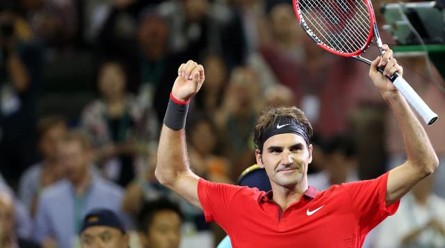 Federer y su festejo tras ganar su primer Masters 1000 Shanghái - 4