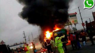 Bus en marcha y con pasajeros se incendió en Panamericana Sur