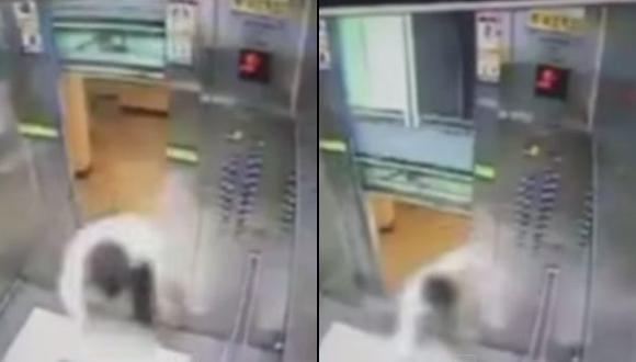 Joven se salvó de morir aplastado por un ascensor [VIDEO]