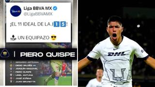 Piero Quispe es incluido en el once ideal de la fecha tras anotar su primer gol en la Liga MX