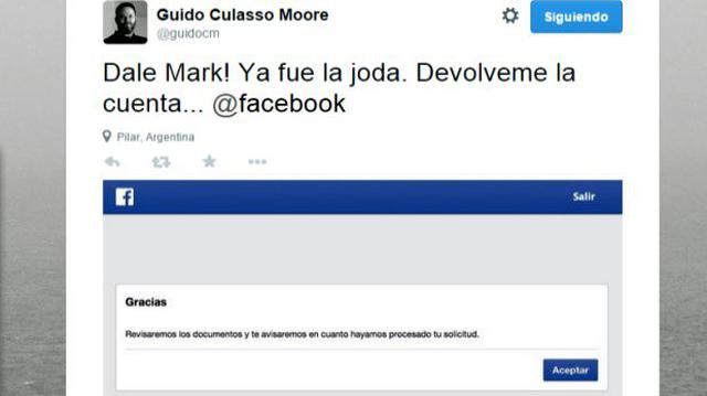 Facebook: finalmente, Guido Culasso volvió a tener perfil - 1