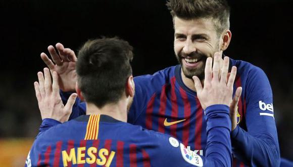 Lionel Messi y Gerard Piqué le dieron algunos consejos al grupo para el segundo tiempo del duelo ante Inter de Milán. (Foto: AFP)
