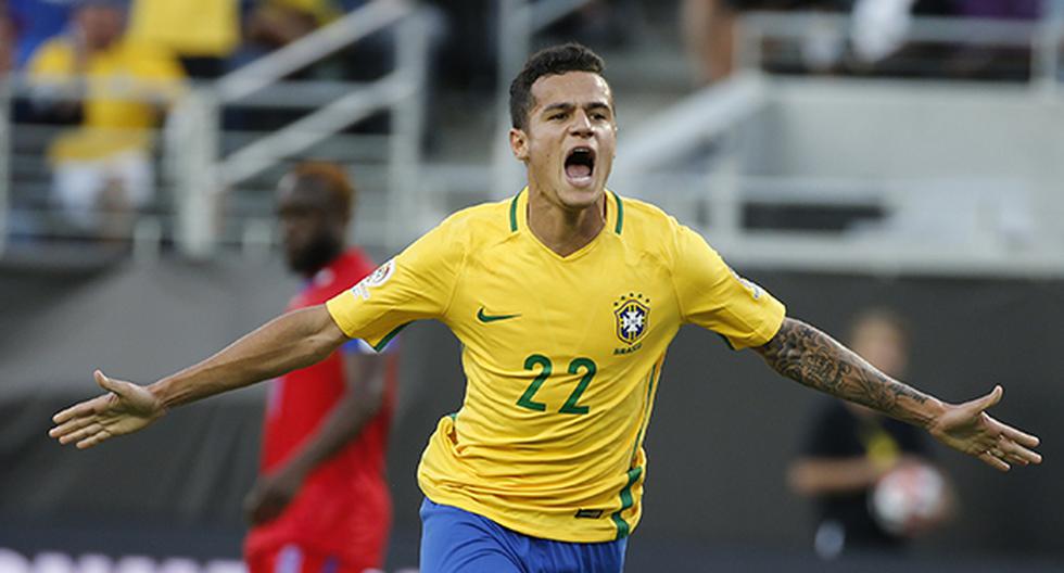 Brasil golea a Haití con doblete de Coutinho por la Copa América. (Foto: EFE)